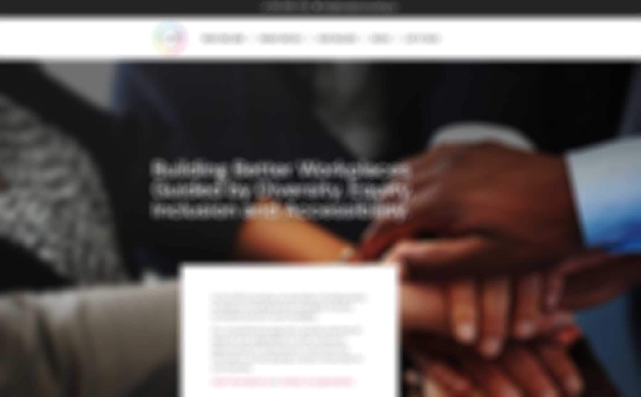 a blurred out photo of the OneDEI website.