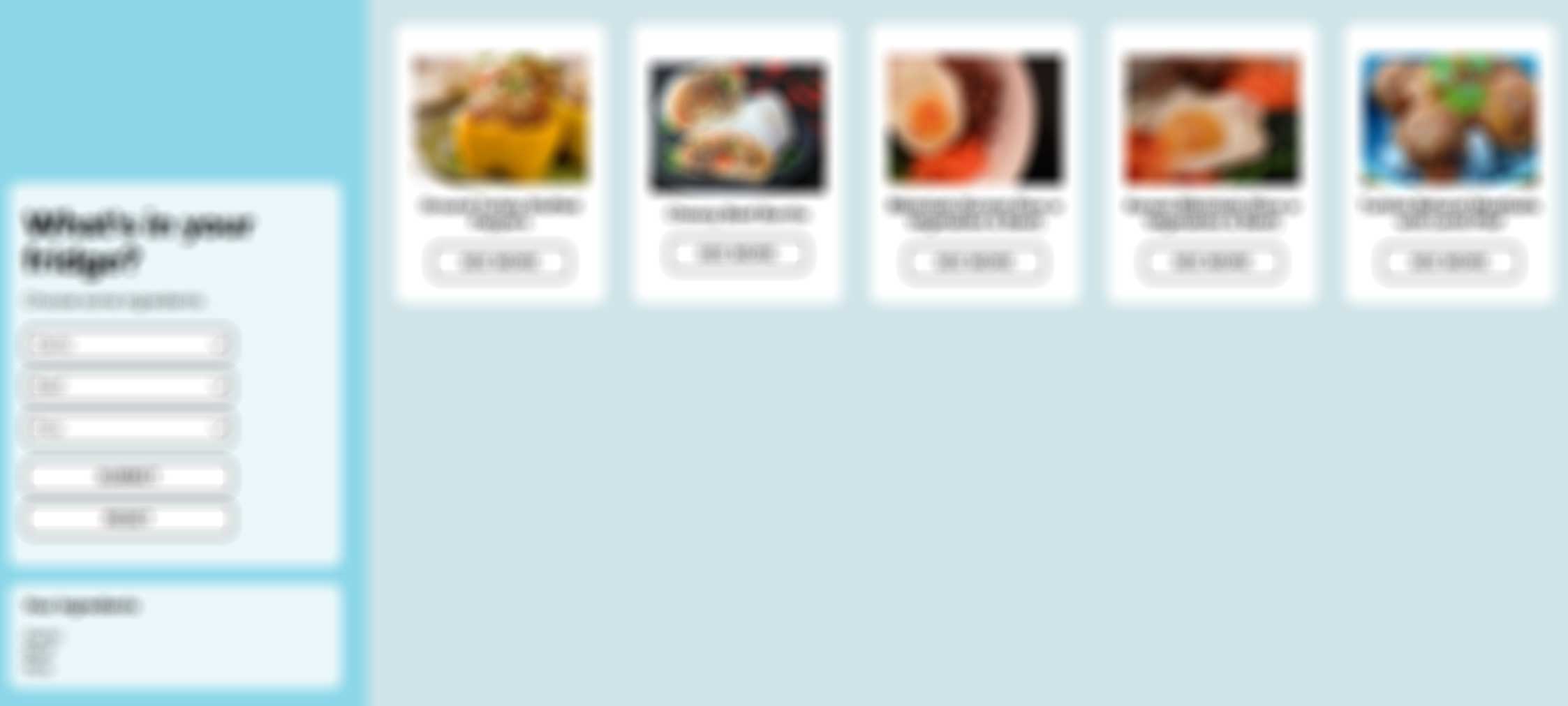 a blurred out photo of our Whats In Your Fridge app.